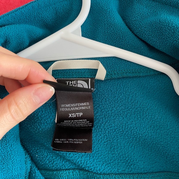North face fleece full zip up jacket in teal blue - Picture 4 of 4